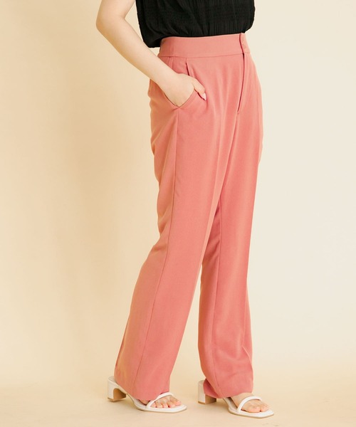 HEYUMM（ヘユム）の「ハイウエストセミフレアパンツ（その他パンツ・レディース・ライトピンク/ブラック/オフホワイト・SMALL/MEDIUM）」の3枚目の写真