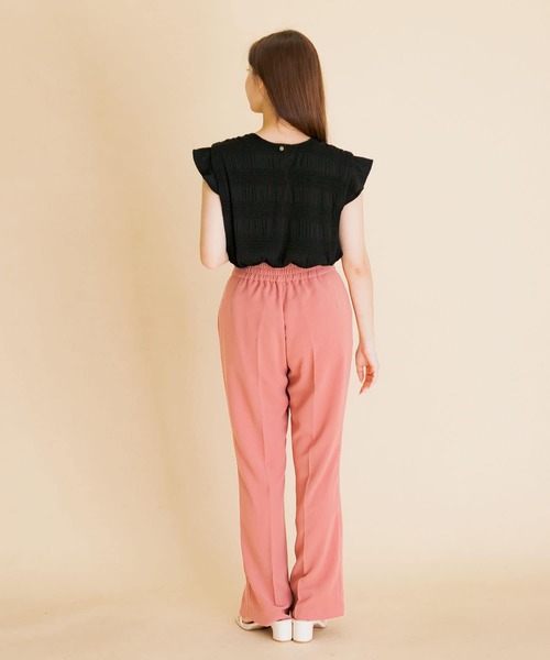 HEYUMM（ヘユム）の「ハイウエストセミフレアパンツ（その他パンツ・レディース・ライトピンク/ブラック/オフホワイト・SMALL/MEDIUM）」の7枚目の写真