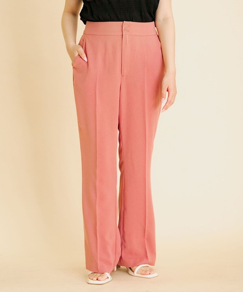 HEYUMM（ヘユム）の「ハイウエストセミフレアパンツ（その他パンツ・レディース・ライトピンク/ブラック/オフホワイト・SMALL/MEDIUM）」の18枚目の写真