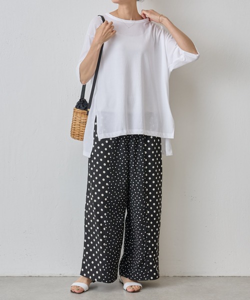 BEARDSLEY(ビアズリー)の「強撚 オーバーサイズTシャツ(Tシャツ/カットソー・レディース・ダークグレー/ホワイト・FREE)」の3枚目の写真