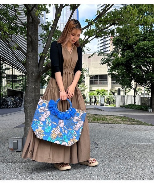 Shiraleah（シャラレア）の「【SHIRALEAH】ボタニカルプリントサークルハンドルトート（トートバッグ・レディース・マルチ・FREE）」の8枚目の写真