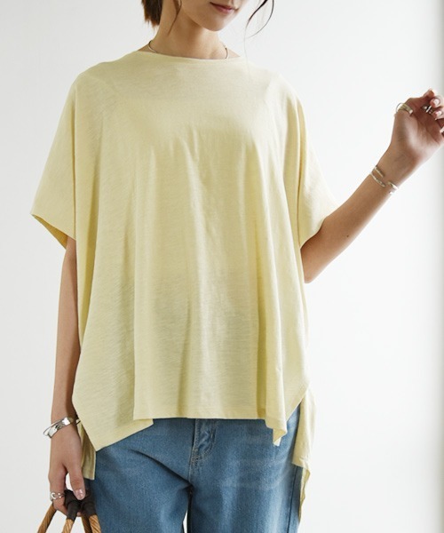 and it_(アンドイット)の「コットンスラブイレギュラーヘムカットソー(Tシャツ/カットソー・レディース・ブラック/ミント/キナリ・M/L)」の4枚目の写真