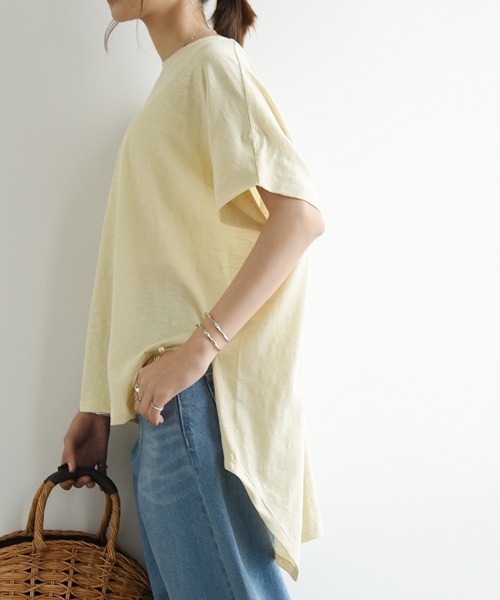 and it_(アンドイット)の「コットンスラブイレギュラーヘムカットソー(Tシャツ/カットソー・レディース・ブラック/ミント/キナリ・M/L)」の7枚目の写真