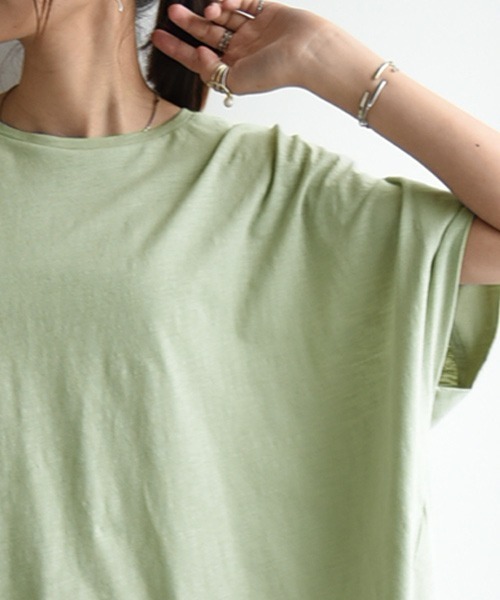 and it_(アンドイット)の「コットンスラブイレギュラーヘムカットソー(Tシャツ/カットソー・レディース・ブラック/ミント/キナリ・M/L)」の5枚目の写真