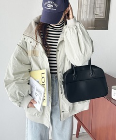 スタンドネックバルーンショートトレンチコート（トレンチコート