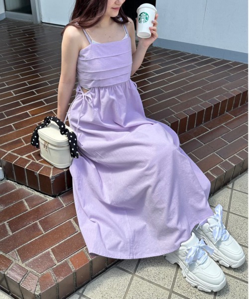 OLIVE des OLIVE（オリーブデオリーブ）の「旬なレディキャミワンピース　1031090550（ワンピース・レディース・ラベンダー/ブラック/オフホワイト/チェック・FREE）」の15枚目の写真