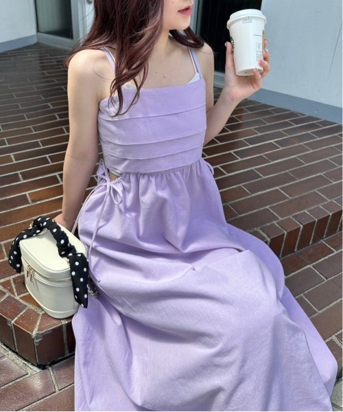 OLIVE des OLIVE（オリーブデオリーブ）の「旬なレディキャミワンピース　1031090550（ワンピース・レディース・ラベンダー/ブラック/オフホワイト/チェック・FREE）」の12枚目の写真