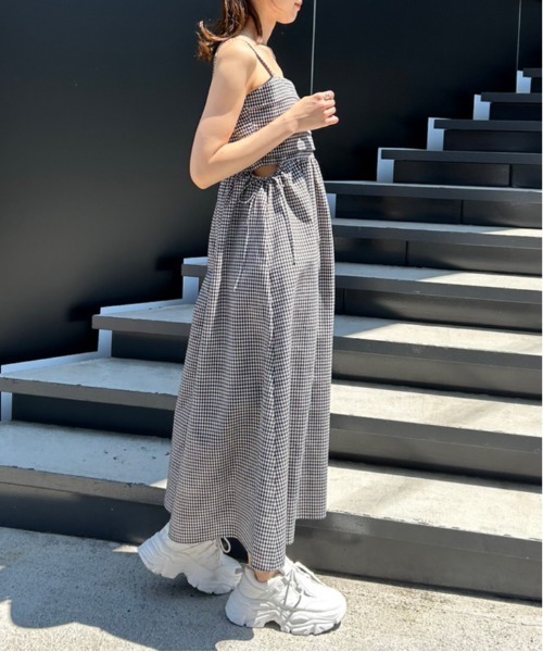 OLIVE des OLIVE（オリーブデオリーブ）の「旬なレディキャミワンピース　1031090550（ワンピース・レディース・ラベンダー/ブラック/オフホワイト/チェック・FREE）」の8枚目の写真