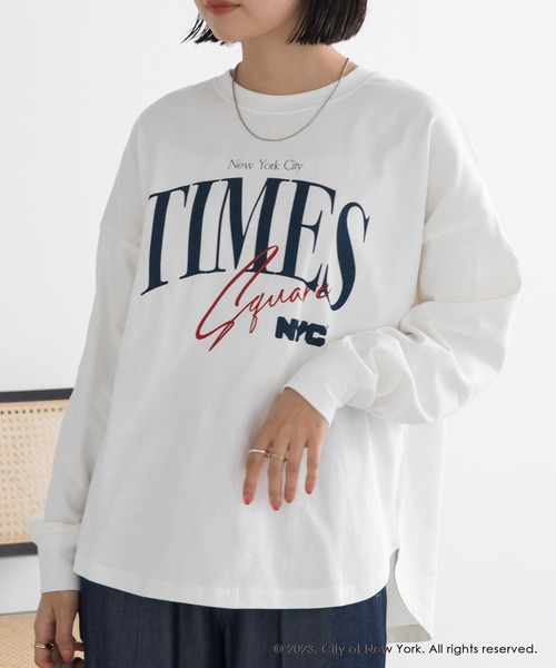 GOOD ROCK SPEED（グッドロックスピード）の「【GOOD ROCK SPEED】NYC ロングスリーブTシャツ（Tシャツ/カットソー・レディース・ネイビー/ホワイト/ピンク・F）」の5枚目の写真
