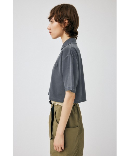 MOUSSY（マウジー）の「PIGMENT SHORT HALF ZIP Tシャツ（Tシャツ