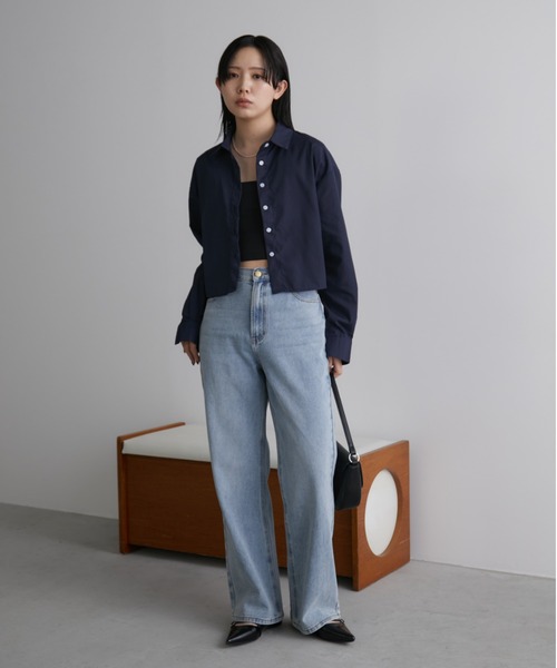 Aunt Marie's（アントマリーズ）の「クロップドオーバーシャツ（シャツ/ブラウス・レディース・ネイビー/アイボリー/ブルー/ピンク/ライトピンク・FREE）」の12枚目の写真