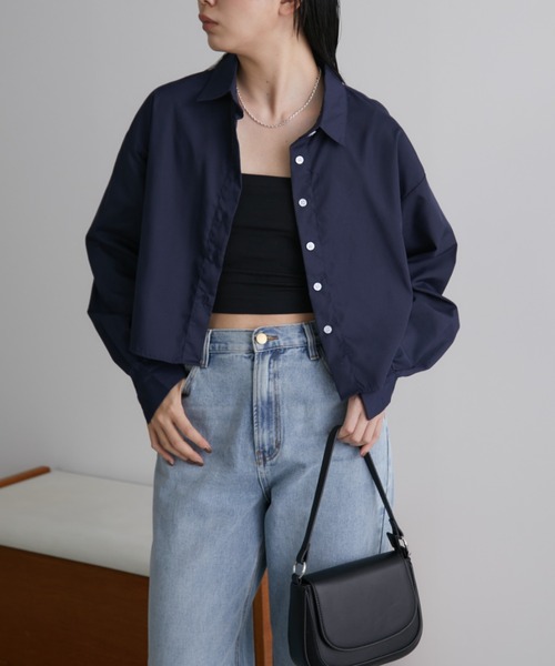 Aunt Marie's（アントマリーズ）の「クロップドオーバーシャツ（シャツ/ブラウス・レディース・ネイビー/アイボリー/ブルー/ピンク/ライトピンク・FREE）」の13枚目の写真