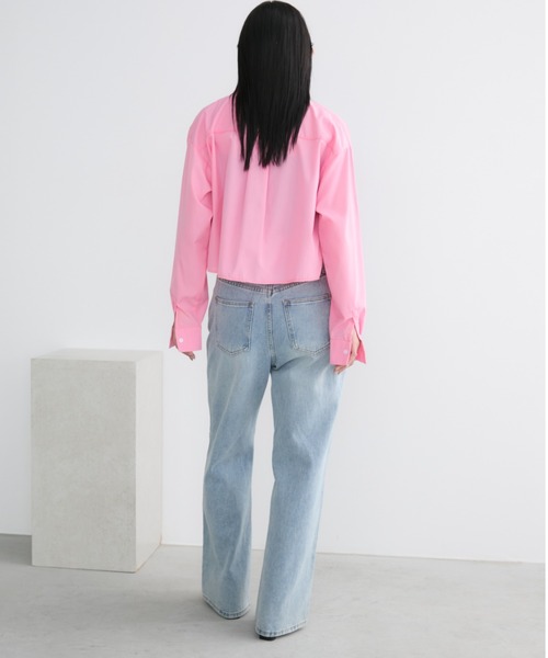 Aunt Marie's（アントマリーズ）の「クロップドオーバーシャツ（シャツ/ブラウス・レディース・ネイビー/アイボリー/ブルー/ピンク/ライトピンク・FREE）」の16枚目の写真