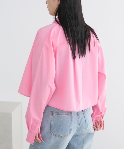 Aunt Marie's（アントマリーズ）の「クロップドオーバーシャツ（シャツ/ブラウス・レディース・ネイビー/アイボリー/ブルー/ピンク/ライトピンク・FREE）」の21枚目の写真