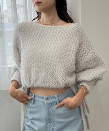 one after another NICE CLAUP | 【ZOZO先行予約】サイドリボンショートメッシュニット(ニット/セーター)