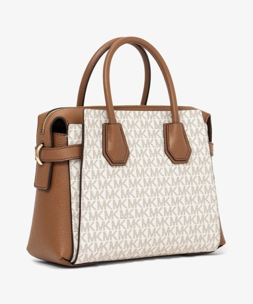 MICHAEL KORS(マイケルコース)の「MERCER トップジップ ベルテッド サッチェル スモール - MKシグネチャー(ハンドバッグ・レディース・ホワイト系・FREE)」の4枚目の写真