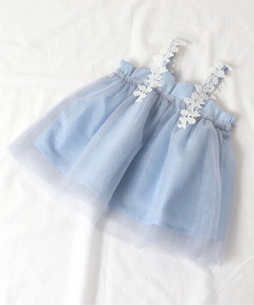 apres les cours(アプレレクール)の「レースチュール ベビージャンスカ(その他ベビーウェア・キッズ・ブルー/アイボリー・70/80)」の1枚目の写真