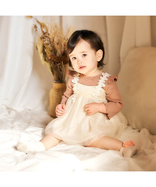 apres les cours(アプレレクール)の「レースチュール ベビージャンスカ(その他ベビーウェア・キッズ・ブルー/アイボリー・70/80)」の8枚目の写真