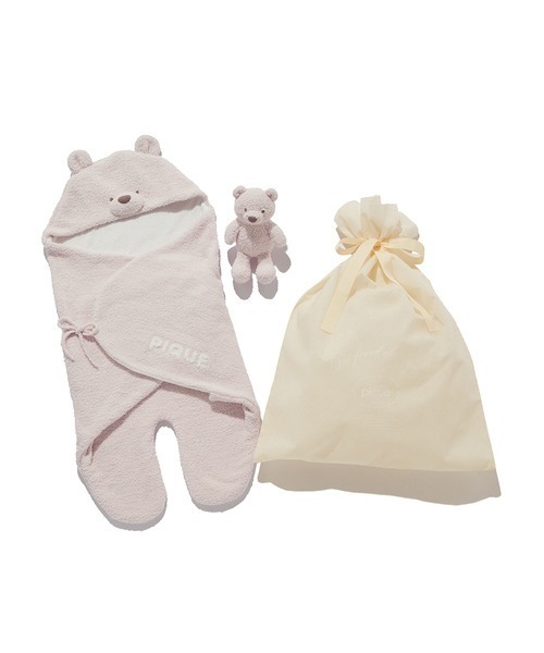 ラッピング済み】【BABY】パウダーベアおくるみ＆ぬいぐるみSET
