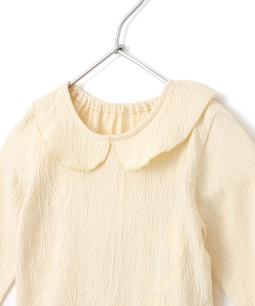 MAKE YOUR DAY（メイクユアデイ）の「無地衿付きシャーリングロンパス（ロンパース・キッズ・グレー/アイボリー/ブラウン・70/80）」の13枚目の写真