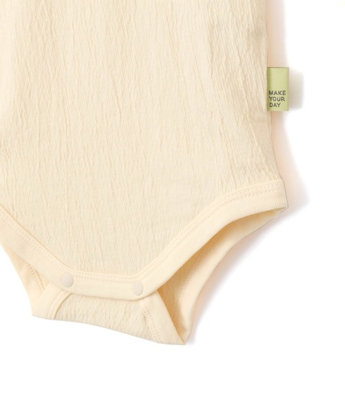 MAKE YOUR DAY（メイクユアデイ）の「無地衿付きシャーリングロンパス（ロンパース・キッズ・グレー/アイボリー/ブラウン・70/80）」の15枚目の写真