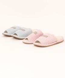 TSURUYA（ツルヤ）の「《OTHER BRAND》2足セット ナチュラルストライプスリッパ（ルームシューズ/スリッパ）」
