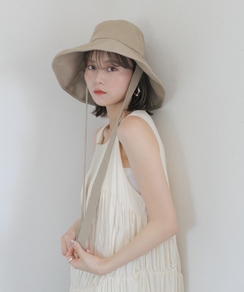 RE RHEE レリー ★ ロゴ コットンバケットハット アイボリー Rロゴ コットン バケットハット 5002 | L e b e r m e n t