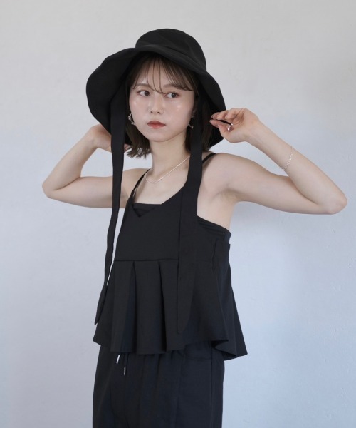 Reurie'（レウリィ）の「リボンバケットハット / 日差し避け 日焼け対策 シンプル カジュアル バケハ 韓国（ハット・レディース・ベージュ/ブラック・FREE）」の20枚目の写真