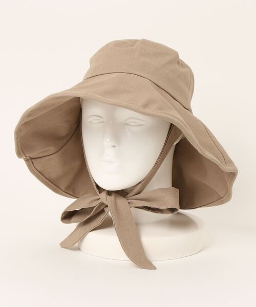 Reurie'（レウリィ）の「リボンバケットハット / 日差し避け 日焼け対策 シンプル カジュアル バケハ 韓国（ハット・レディース・ベージュ/ブラック・FREE）」の10枚目の写真