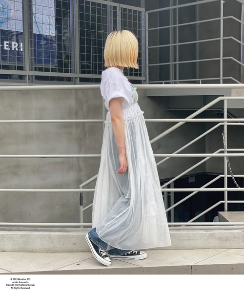 CIAOPANIC（チャオパニック）の「シャーリングシアーキャミワンピース（ワンピース・レディース・ブラック/ブラウン/ホワイト・FREE）」の8枚目の写真