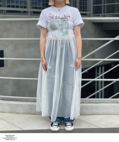 CIAOPANIC（チャオパニック）の「シャーリングシアーキャミワンピース（ワンピース・レディース・ブラック/ブラウン/ホワイト・FREE）」の14枚目の写真