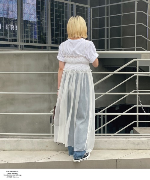 CIAOPANIC（チャオパニック）の「シャーリングシアーキャミワンピース（ワンピース・レディース・ブラック/ブラウン/ホワイト・FREE）」の9枚目の写真