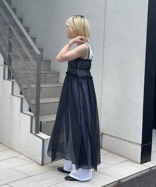 CIAOPANIC（チャオパニック）の「シャーリングシアーキャミワンピース（ワンピース・レディース・ブラック/ブラウン/ホワイト・FREE）」の22枚目の写真