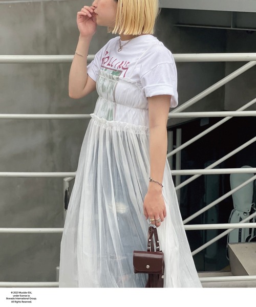 CIAOPANIC（チャオパニック）の「シャーリングシアーキャミワンピース（ワンピース・レディース・ブラック/ブラウン/ホワイト・FREE）」の10枚目の写真