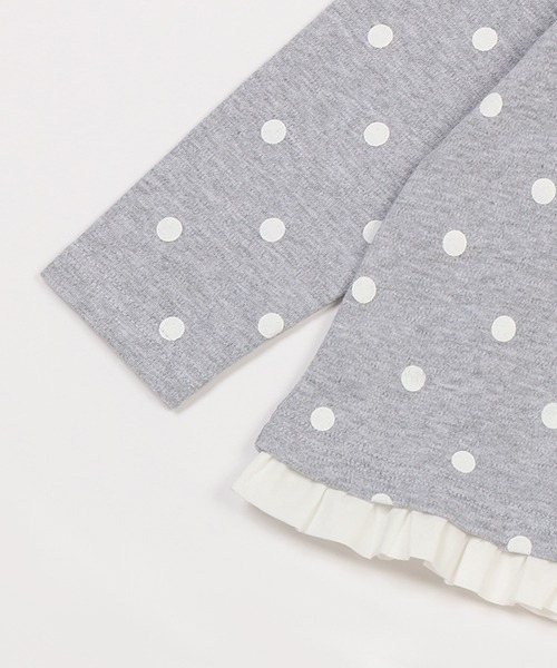 petit main（プティマイン）の「【リンク/GOODPRICE】チビフリル長T（Tシャツ/カットソー・キッズ・オフホワイト/トップグレー/ブラック/ラベンダー・80ｃｍ/90cm/110cm/100cm/130cm/120cm）」の9枚目の写真