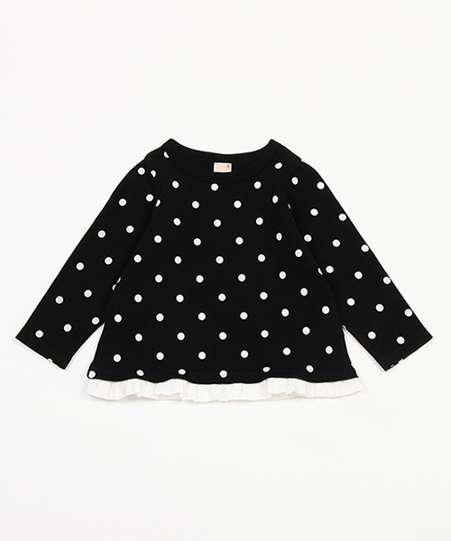 petit main（プティマイン）の「【リンク/GOODPRICE】チビフリル長T（Tシャツ/カットソー・キッズ・オフホワイト/トップグレー/ブラック/ラベンダー・80ｃｍ/90cm/110cm/100cm/130cm/120cm）」の17枚目の写真