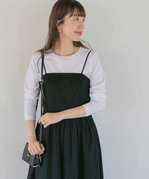 URBAN RESEARCH Sonny Label（アーバンリサーチサニーレーベル）の「シャーリングキャミワンピース（ワンピース・レディース・ブラック/ベージュ/グレー・FREE）」の6枚目の写真