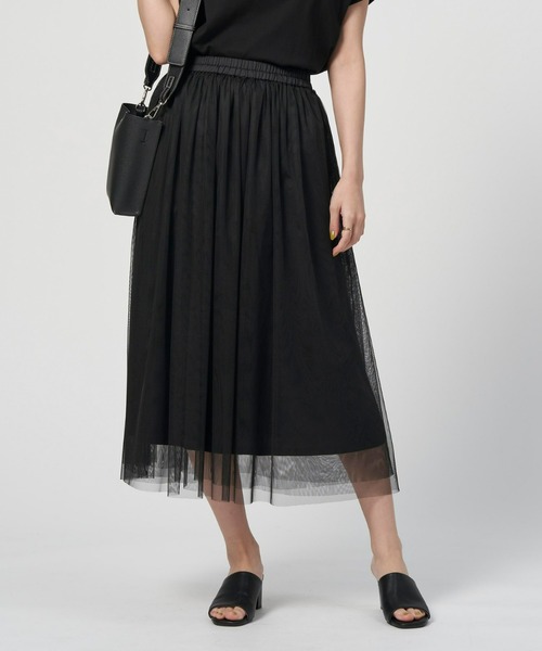 HONEYSUCKLE ROSE(ハニーサックルローズ)の「【HONEYSUCKLE ROSE】チュールスカート(スカート・レディース・オフホワイト/ブラック・M-L)」の2枚目の写真