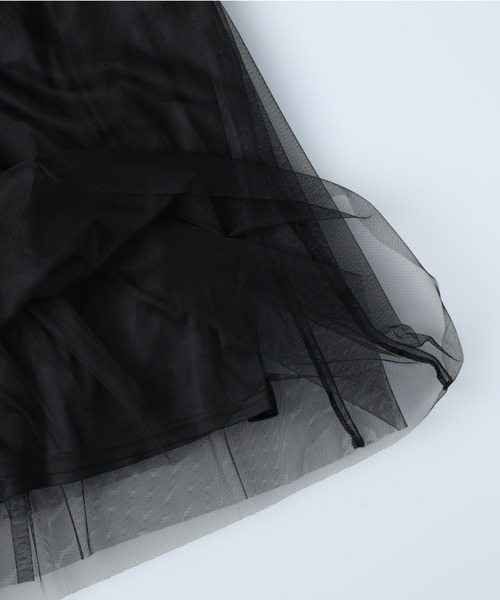 HONEYSUCKLE ROSE(ハニーサックルローズ)の「【HONEYSUCKLE ROSE】チュールスカート(スカート・レディース・オフホワイト/ブラック・M-L)」の13枚目の写真