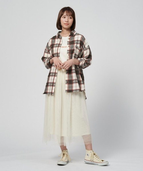 HONEYSUCKLE ROSE(ハニーサックルローズ)の「【HONEYSUCKLE ROSE】チュールスカート(スカート・レディース・オフホワイト/ブラック・M-L)」の3枚目の写真