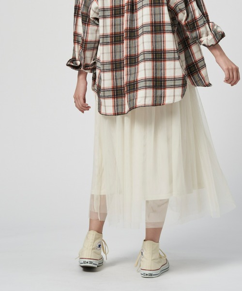 HONEYSUCKLE ROSE(ハニーサックルローズ)の「【HONEYSUCKLE ROSE】チュールスカート(スカート・レディース・オフホワイト/ブラック・M-L)」の6枚目の写真