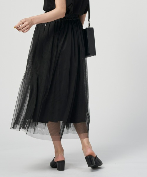 HONEYSUCKLE ROSE(ハニーサックルローズ)の「【HONEYSUCKLE ROSE】チュールスカート(スカート・レディース・オフホワイト/ブラック・M-L)」の10枚目の写真