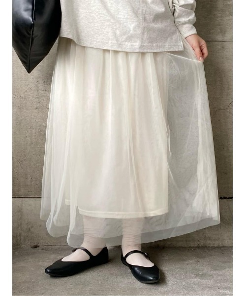 HONEYSUCKLE ROSE(ハニーサックルローズ)の「【HONEYSUCKLE ROSE】チュールスカート(スカート・レディース・オフホワイト/ブラック・M-L)」の20枚目の写真