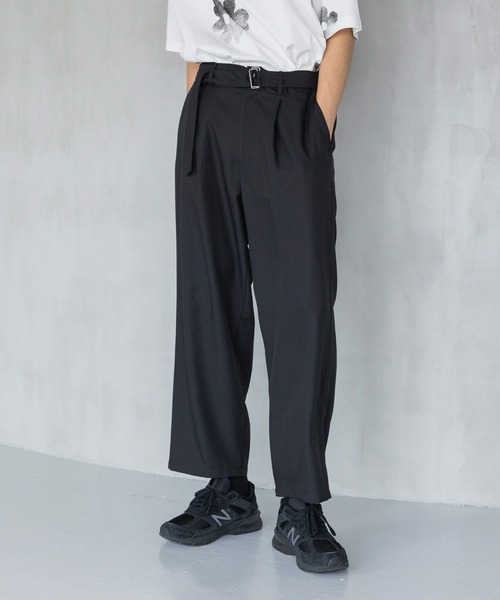 LOWRYS FARM（ローリーズファーム）の「ベルトツキツイルワイドパンツ　970875（その他パンツ・メンズ・ブラック/ブラウン・MEDIUM/LARGE）」の2枚目の写真