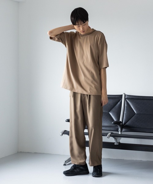 LOWRYS FARM（ローリーズファーム）の「ベルトツキツイルワイドパンツ　970875（その他パンツ・メンズ・ブラック/ブラウン・MEDIUM/LARGE）」の3枚目の写真