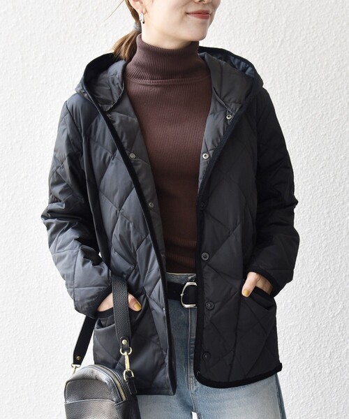 新品✨SHIPS any別注　TAION パイピング フードダウンジャケット SHIPS any別注】TAION:〈手洗い可能〉パイピング フード ジャケット