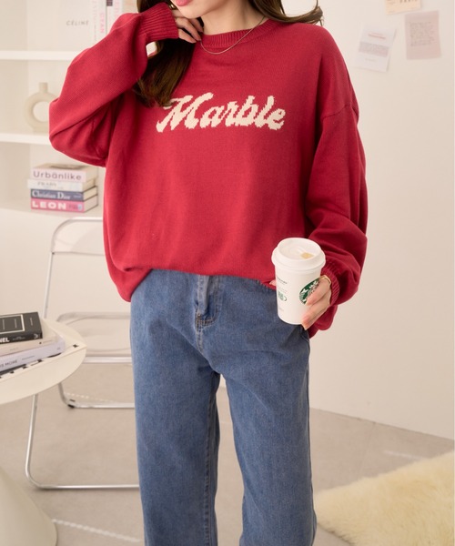 Ada.(エイダ)の「マーブル ロゴ ジャガード ニット(ニット/セーター・レディース・オフホワイト/ブラック/レッド・FREE)」の8枚目の写真