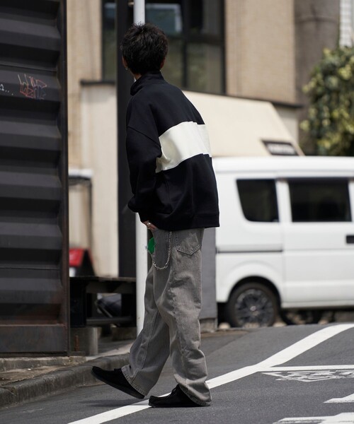 PUBLUX（パブリュクス）の「U.S. POLO ASSN./ユーエスポロアッスン 別注ハーフジップスウェット/ロゴ刺繍/ユニセックス/裏起毛(限定展開)（スウェット・メンズ・ネイビー/グリーン/ブルー/チャコールグレー/ブラック/ライトグレー/インディゴブルー/グレー・LARGE/SMALL/MEDIUM）」の13枚目の写真