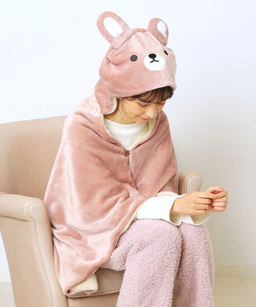 SHOO・LA・RUE（シューラルー）の「◆【シューラズー】フード付きブランケット（ブランケット・レディース・グレー/ブラウン系/ピンク系・00）」の3枚目の写真