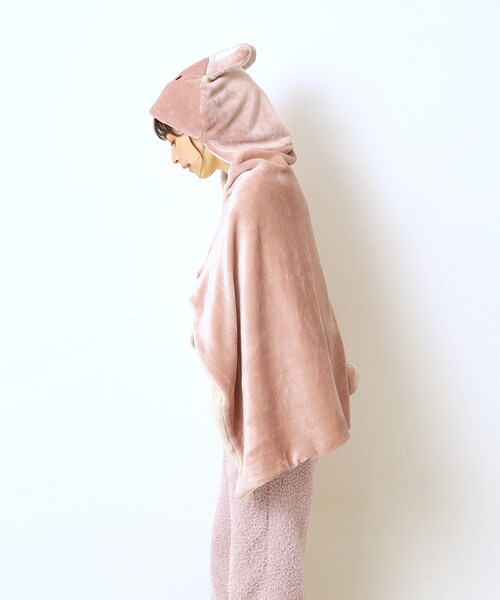 SHOO・LA・RUE（シューラルー）の「◆【シューラズー】フード付きブランケット（ブランケット・レディース・グレー/ブラウン系/ピンク系・00）」の4枚目の写真